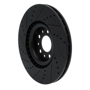 Alfa Romeo Stelvio Brake Rotor (1) - Front Right - R1 Concepts - Drilled & Slotted - Black - `17-`25